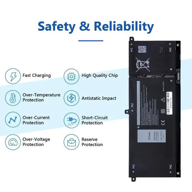 Alt view image 3 of 7 - H5CKD Laptop Battery Replacement for Dell Inspiron 7300 7306 7500 7506 2-in-1 Silver Vostro 5300 5301 5501 5502 Series Latitude 3410 3510 Series Inspiron 5300 5301 5401 5402 Series