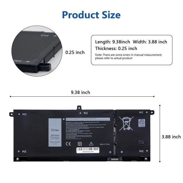Alt view image 2 of 7 - H5CKD Laptop Battery Replacement for Dell Inspiron 7300 7306 7500 7506 2-in-1 Silver Vostro 5300 5301 5501 5502 Series Latitude 3410 3510 Series Inspiron 5300 5301 5401 5402 Series