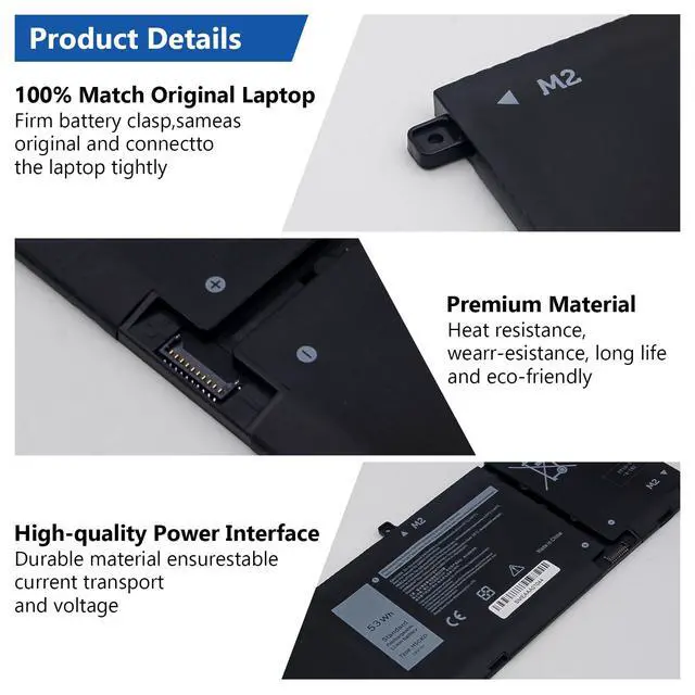Alt view image 4 of 7 - H5CKD Laptop Battery Replacement for Dell Inspiron 7300 7306 7500 7506 2-in-1 Silver Vostro 5300 5301 5501 5502 Series Latitude 3410 3510 Series Inspiron 5300 5301 5401 5402 Series
