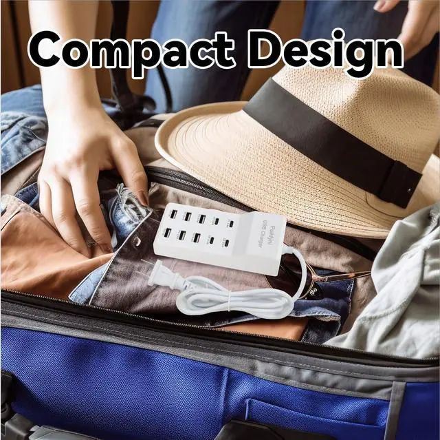 Alt view image 5 of 7 - USB Charger Station with 4 Type-C and 6 Type-A Ports, Rapid Charging Auto Detect Technology Safety Guaranteed, 50W 10A USB Charger Block for Smart Phone, Tablet, Laptop, Multiple Devices