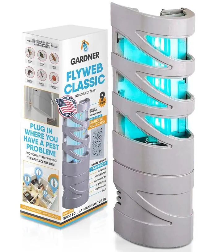 Main image of Fly Trap Indoor for Home, Fruit Fly Trap for Indoors, Plug in Bug Catcher, Gnat Traps for House Indoor, Fruit Fly Traps for Indoors, Made in USA, Flyweb (Grey)