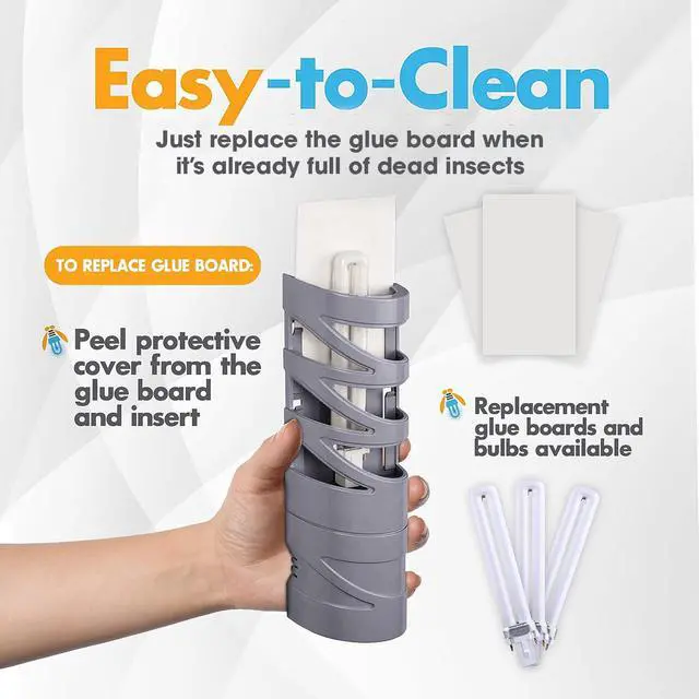 Alt view image 6 of 7 - Fly Trap Indoor for Home, Fruit Fly Trap for Indoors, Plug in Bug Catcher, Gnat Traps for House Indoor, Fruit Fly Traps for Indoors, Made in USA, Flyweb (Grey)