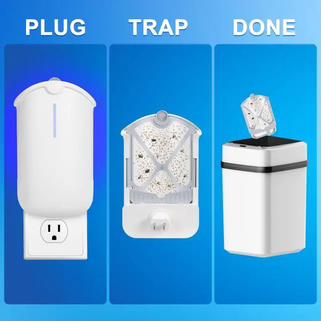Alt view image 5 of 7 - 2 Flying Insect Traps & 2 Cartridges - Compatible with Refill - Plug in Fruit Fly Trap for Indoor - Bug Catcher for Gnats, House & Fruit Flies - Use in Any Room (2 Device & 2 Cartridges)