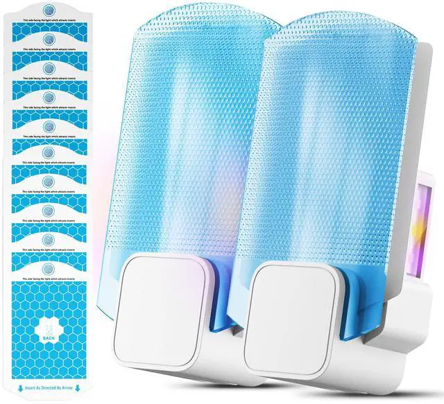 Main image of 2 Flying Insect Traps+10 Refill Cartridges, 2026 2nd Gen, Fruit Fly Trap Indoor, Gnat Killer Plug-in, Multi-Spectrum LED Flying Insect Trap, No-Mess Bug Zapper, 7*24hrs Pest Control, Plant & Pet Safe