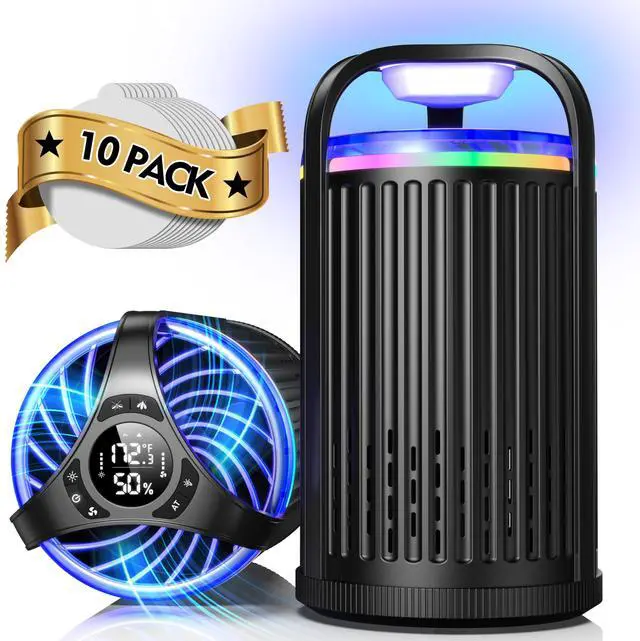 Main image of Fly Trap Indoor - Fruit Fly Traps for Indoors, Gnat Traps for House Indoor with 3-in-1 Multi-Insect Catching + UV&Blue Light + Fan Suction, Ideal for Garage/Kitchen/Patio/Plant Pots, 10 Refills, Black