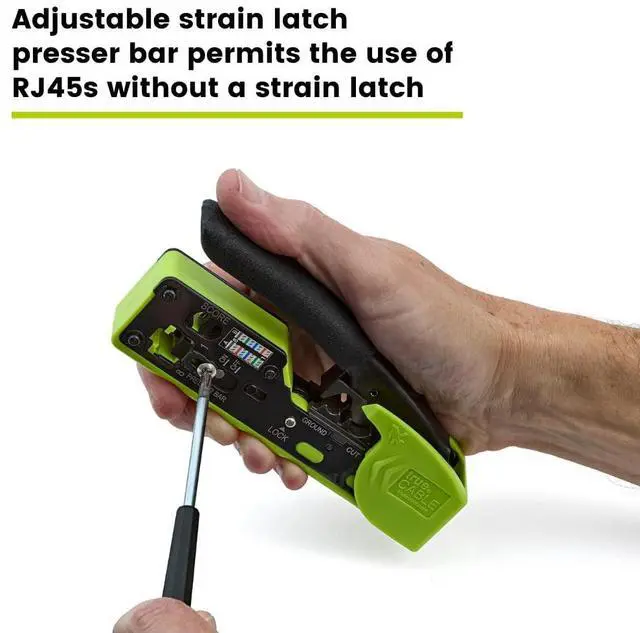 Alt view image 4 of 7 - Crimp Tool for Pass Through RJ45 All-in-One Ethernet Tool: Crimp, Cut, Score - Works with Cat5e, Cat6, Cat6A Shielded and Unshielded Connectors