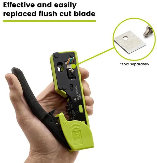 Alt view image 3 of 7 - Crimp Tool for Pass Through RJ45 All-in-One Ethernet Tool: Crimp, Cut, Score - Works with Cat5e, Cat6, Cat6A Shielded and Unshielded Connectors