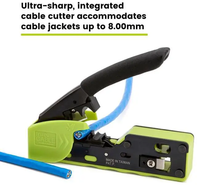 Alt view image 6 of 7 - Crimp Tool for Pass Through RJ45 All-in-One Ethernet Tool: Crimp, Cut, Score - Works with Cat5e, Cat6, Cat6A Shielded and Unshielded Connectors