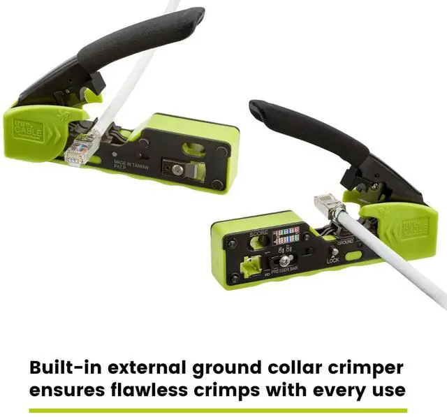 Alt view image 7 of 7 - Crimp Tool for Pass Through RJ45 All-in-One Ethernet Tool: Crimp, Cut, Score - Works with Cat5e, Cat6, Cat6A Shielded and Unshielded Connectors