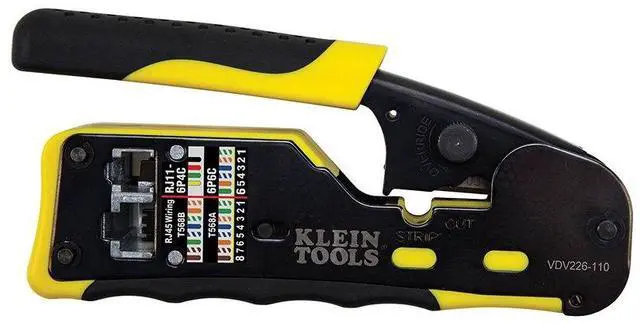 Main image of VDV226-110 Ratcheting Modular Data Cable Crimper / Wire Stripper / Wire Cutter for RJ11/RJ12 Standard, RJ45 Pass-Thru Connectors