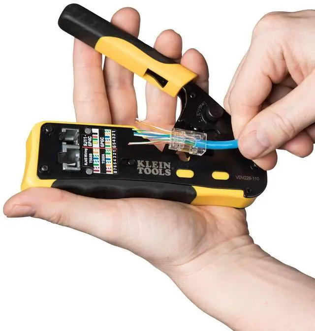 Alt view image 7 of 7 - VDV226-110 Ratcheting Modular Data Cable Crimper / Wire Stripper / Wire Cutter for RJ11/RJ12 Standard, RJ45 Pass-Thru Connectors