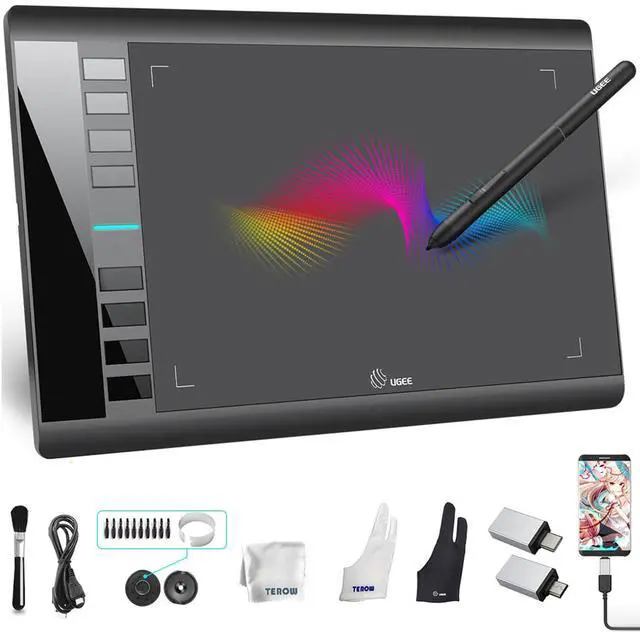Main image of Drawing Tablet Graphics, M708 V2 Upgrade PC&Computer&Android Device,10x6 Inch Ultra Thin Large Graphic for PC, Pad with 8 Hot Keys Upgrade 16384 Level Battery-Free Stylus for Unleash Creativity