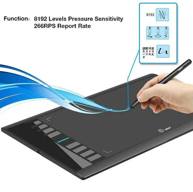 Alt view image 4 of 7 - Drawing Tablet Graphics, M708 V2 Upgrade PC&Computer&Android Device,10x6 Inch Ultra Thin Large Graphic for PC, Pad with 8 Hot Keys Upgrade 16384 Level Battery-Free Stylus for Unleash Creativity