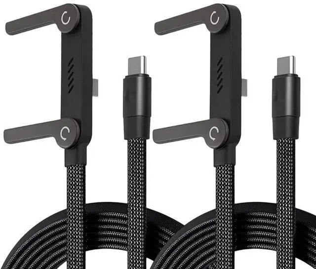 Main image of 240W Stand Data Cable Invisible Holder Charger USB C to USB C Fast Charging Flat Phone Charger with Stand 4 in 1 90 Degree Right Angle Sideways Foldable Liquid Silicone Long Cord (2PCS)