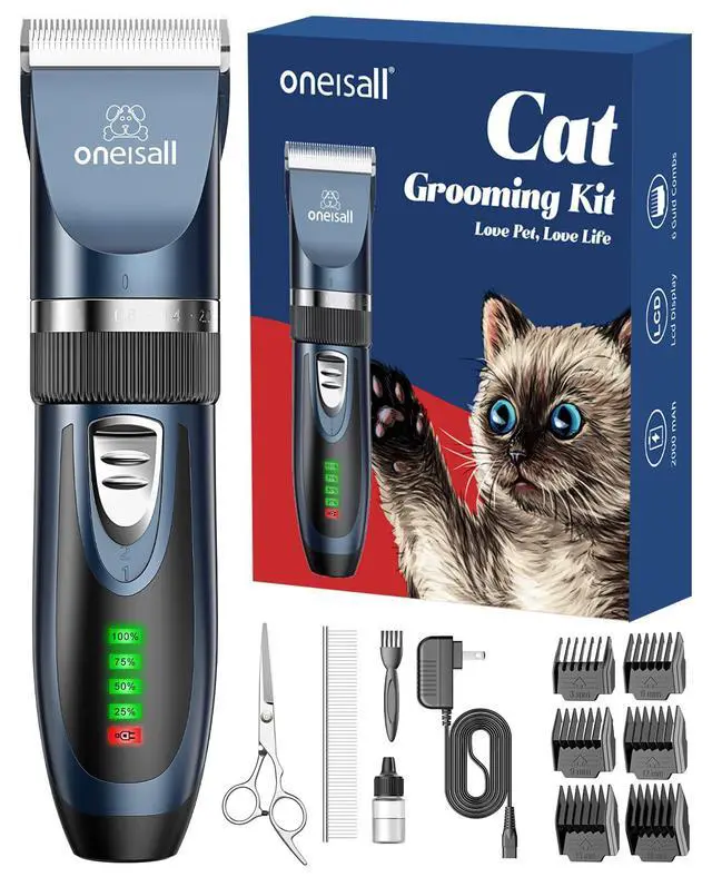 Main image of Quiet Cat Clippers for Matted & Long Hair, 2-Speed Cordless Pet Shaver Grooming Kit for Cats, Small Dogs & Animals (Blue)