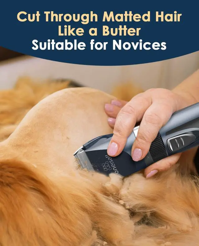 Alt view image 3 of 7 - Quiet Cat Clippers for Matted & Long Hair, 2-Speed Cordless Pet Shaver Grooming Kit for Cats, Small Dogs & Animals (Blue)