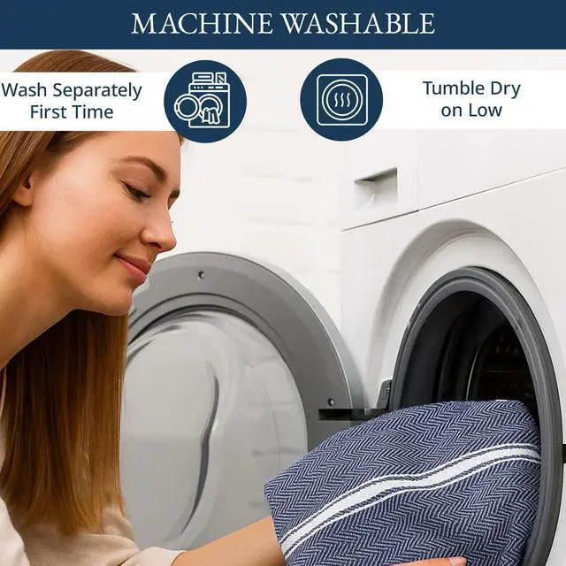Alt view image 5 of 7 - Kitchen Towel Set, 6 Pack 100% Cotton Hand Towels for Kitchen, Dish Towels for Drying Dishes, Lint Free, 14"x25", Good for Cleaning Windows, Ceramic Surface, Glass Stovetops - Blue Chambray