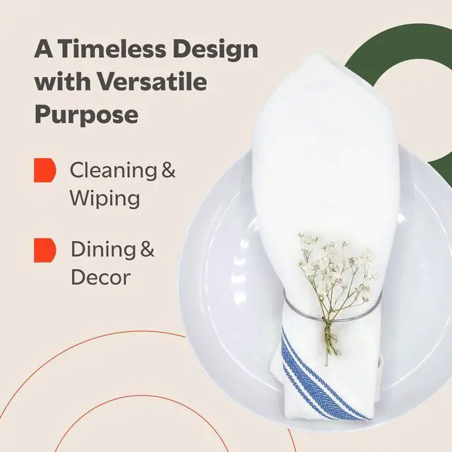 Alt view image 5 of 7 - Classic Dish Towels - 15 Pack - 14" by 25" - 100% Cotton Kitchen Towels - Reusable Bulk Cleaning Cloths - Blue Hand Towels - Super Absorbent - Machine Washable