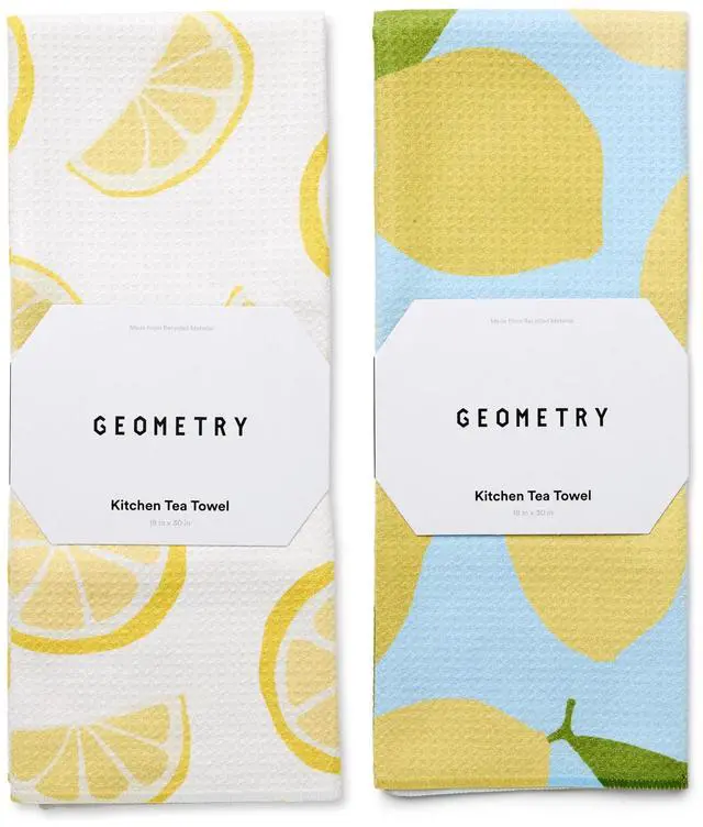 Main image of Tea Towels Spring & Summer Collection Quick-Dry, Ultra-Absorbent, Reusable Microfiber Kitchen Towels for Drying & Cleaning - Main Squeeze - 2 Pack