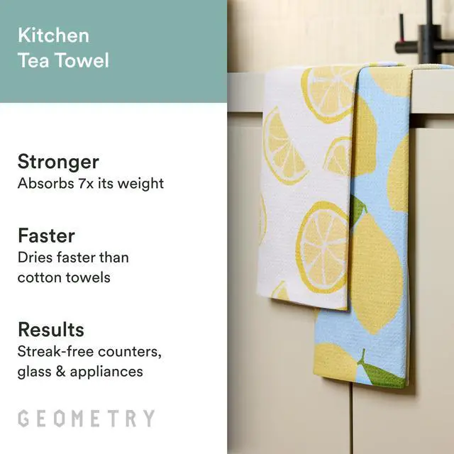 Alt view image 2 of 7 - Tea Towels Spring & Summer Collection Quick-Dry, Ultra-Absorbent, Reusable Microfiber Kitchen Towels for Drying & Cleaning - Main Squeeze - 2 Pack