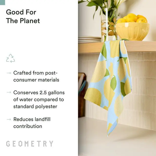 Alt view image 3 of 7 - Tea Towels Spring & Summer Collection Quick-Dry, Ultra-Absorbent, Reusable Microfiber Kitchen Towels for Drying & Cleaning - Main Squeeze - 2 Pack