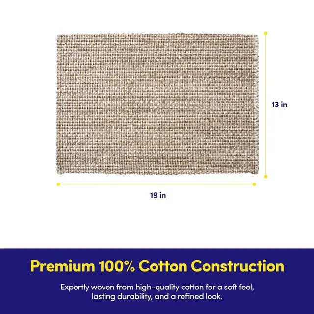 Alt view image 3 of 7 - 100% Cotton Placemats for Dining Room Rectangle Two Tone Woven Fabric 13" x 19" Soft Durable Table Mat Set, Set of 4, Eggshell