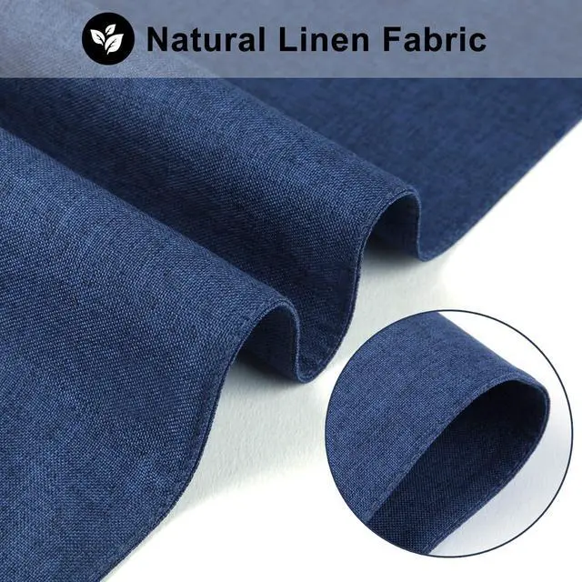 Alt view image 3 of 7 - Cloth Placemats Set of 6, Cotton Linen Blend Machine Washable Durable Linen Table Mats, Heat Resistant Placemats Wrinkle Free Place Mats for Dining Table, Easy to Clean (Navy Blue, 6)