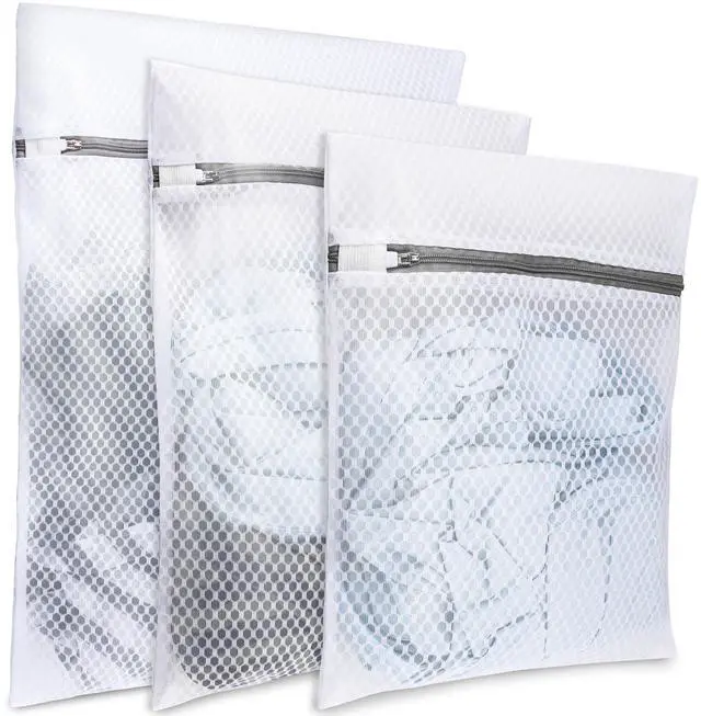 Main image of Mesh Laundry Bags for Delicates(Honeycomb), 3 Pcs Laundry Bags Mesh Wash Bags in 3 Sizes(1 Large, 1 Medium, 1 Small), Lingerie Bags for Washing Delicates, Garment Bag for Washing Machine