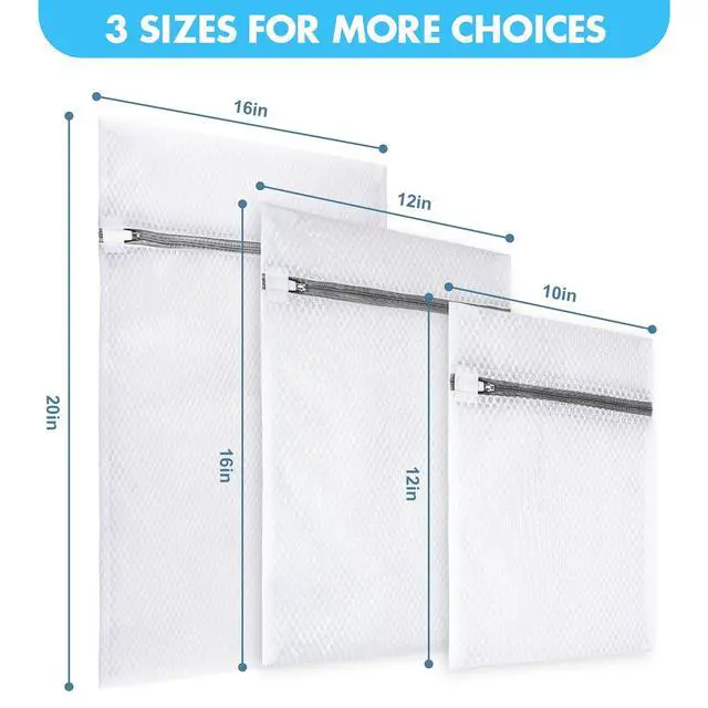 Alt view image 2 of 7 - Mesh Laundry Bags for Delicates(Honeycomb), 3 Pcs Laundry Bags Mesh Wash Bags in 3 Sizes(1 Large, 1 Medium, 1 Small), Lingerie Bags for Washing Delicates, Garment Bag for Washing Machine