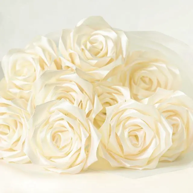 Alt view image 6 of 7 - Ivory Satin Ribbon, 1-1/2 Inch, 50 Yards | Cream, Beige, Solid Polyester Fabric Ribbon for Roses Making, Gift Wrapping, Flower Bouquets, Wedding Decorations