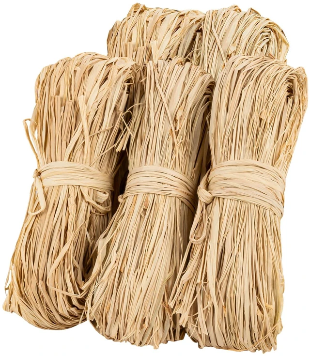 Main image of 5PCS Natural Raffia Ribbon - Raffia Yarn for Gift Wrapping & Crafts | Rafia Grass Twine String Wrap, Christmas Halloween Ribbon for Thanksgiving, Easter, Birthday Gift Box, Florist Bouquets