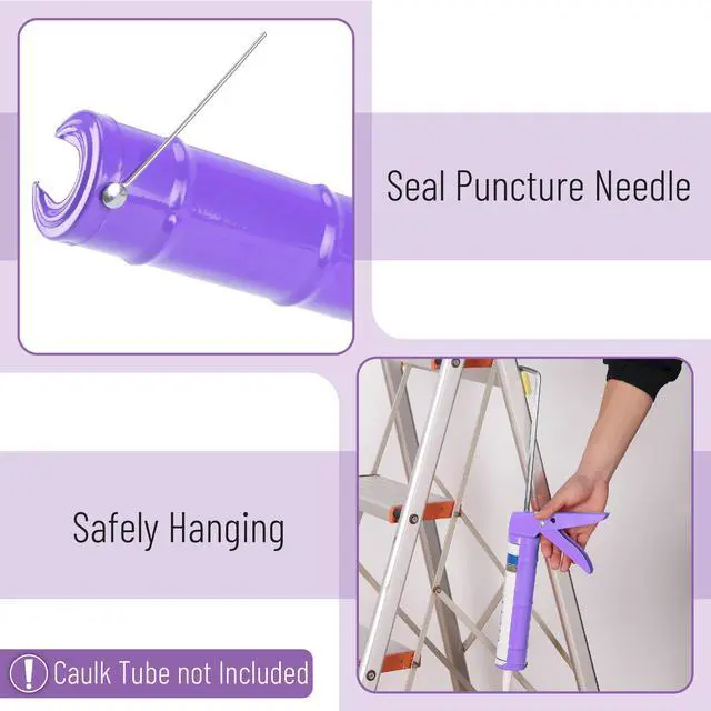 Alt view image 3 of 6 - 10:1 Thrust Ratio, Lavender, No Drip Sealant Gun | Silicone Application Tool for Home Repair Bathroom Kitchen Sealing Work