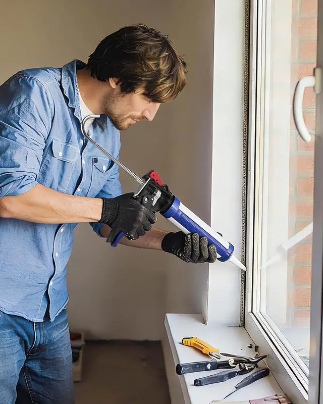 Alt view image 2 of 7 - Caulking Gun, Hand Caulk Gun with Adjustable 9:1&18:1 Thrust Ratio | Less-Dripping Regulating, Sealant Silicone Gun with Comfort Grip, Smooth Round Rod for 10oz Caulk Tubes
