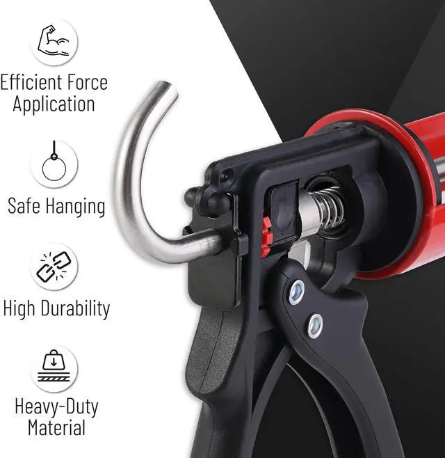 Alt view image 3 of 6 - 25:1 Thrust Ratio, Black & Red, Heavy Duty Caulk Gun No Drip