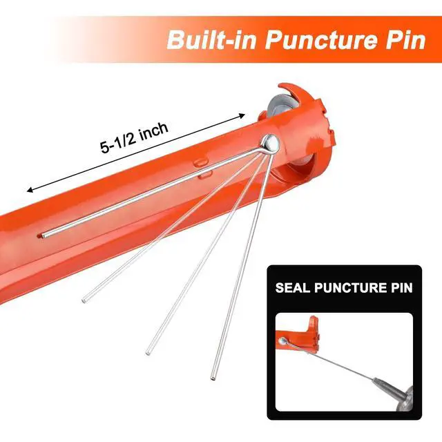 Alt view image 4 of 6 - Caulk Gun, 9 Inch Silicone Sealant Caulking Gun No Drip | Trigger Comfort Grip, Iron Smooth Rod, Ideal for Tiles, Window Joints, Toliet Bottom Seals, Sink Sides, 8:1 Thrust Ratio