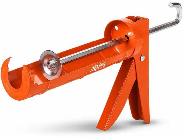 Main image of Caulking Gun, 10:1 Thrust Ratio, No Drip Caulk Gun for Silicone & Sealant, Heavy Duty Hand Tool for Home Repair and Construction (Orange)