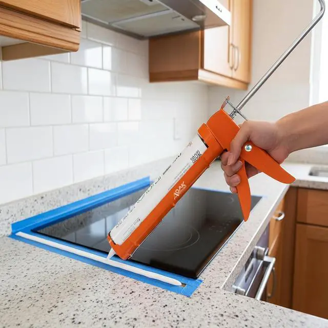 Alt view image 2 of 7 - Caulking Gun, 10:1 Thrust Ratio, No Drip Caulk Gun for Silicone & Sealant, Heavy Duty Hand Tool for Home Repair and Construction (Orange)
