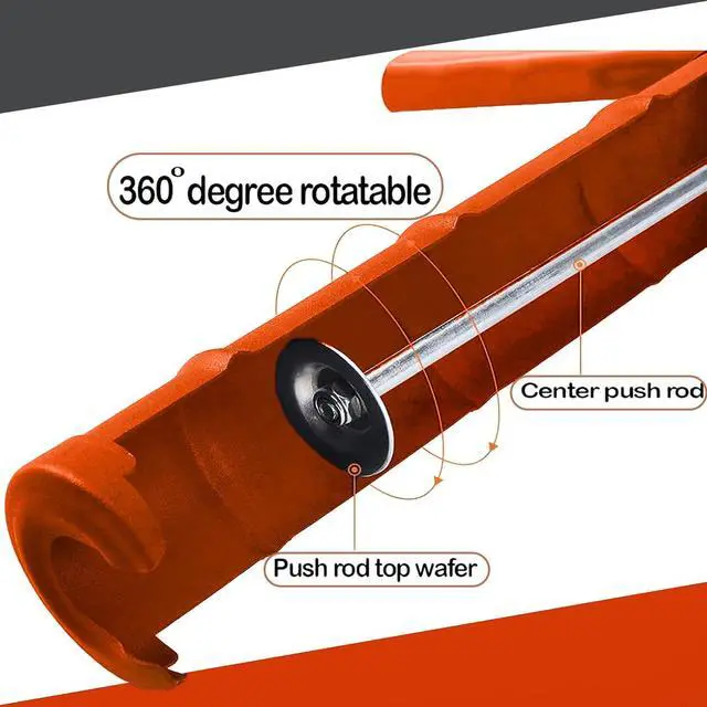 Alt view image 7 of 7 - Caulking Gun, 10:1 Thrust Ratio, No Drip Caulk Gun for Silicone & Sealant, Heavy Duty Hand Tool for Home Repair and Construction (Orange)