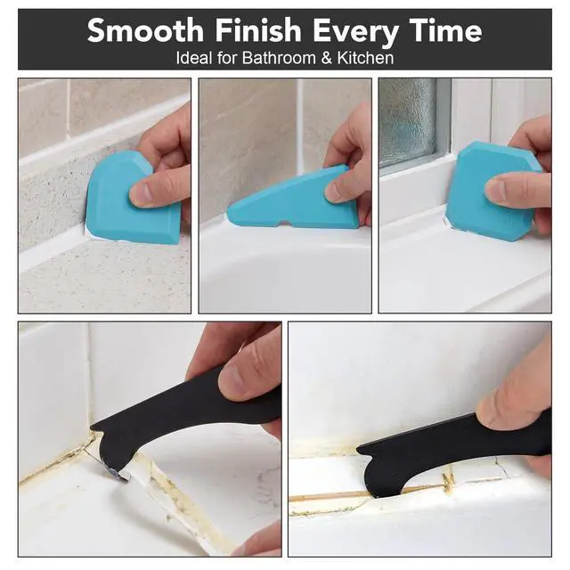 Alt view image 5 of 7 - Caulk Gun Kit With Scraper Tools, 10 Oz, For Kitchen Bathroom | Drip-Free Caulk Gun, 360° Rotating Barrel, 15:1 Thrust Ratio, Plastic And Metal Scrapers, Pouch Included