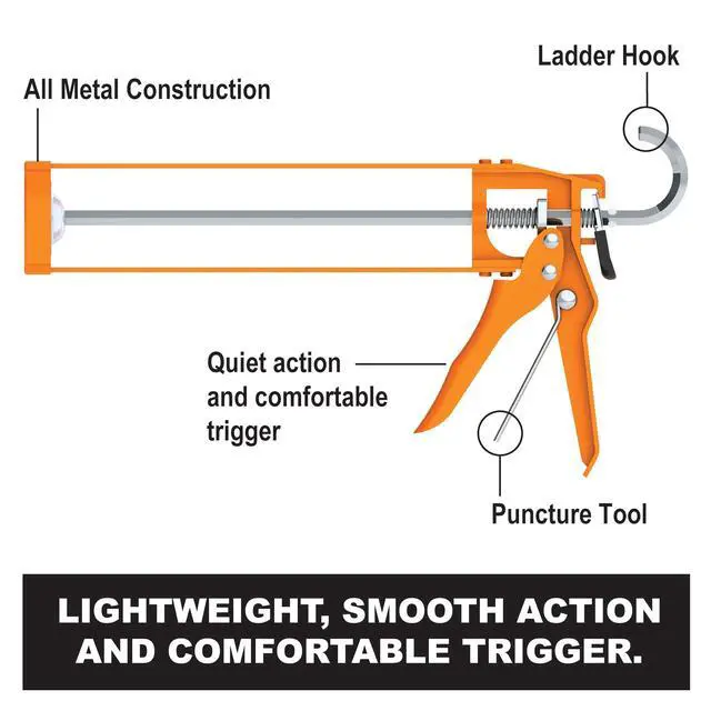 Alt view image 3 of 6 - Engineering Company B1 B-Line Manual Skeleton Cartridge Caulking Gun, No Drip, 1/10 Gallon (10oz), 7:1 Drive