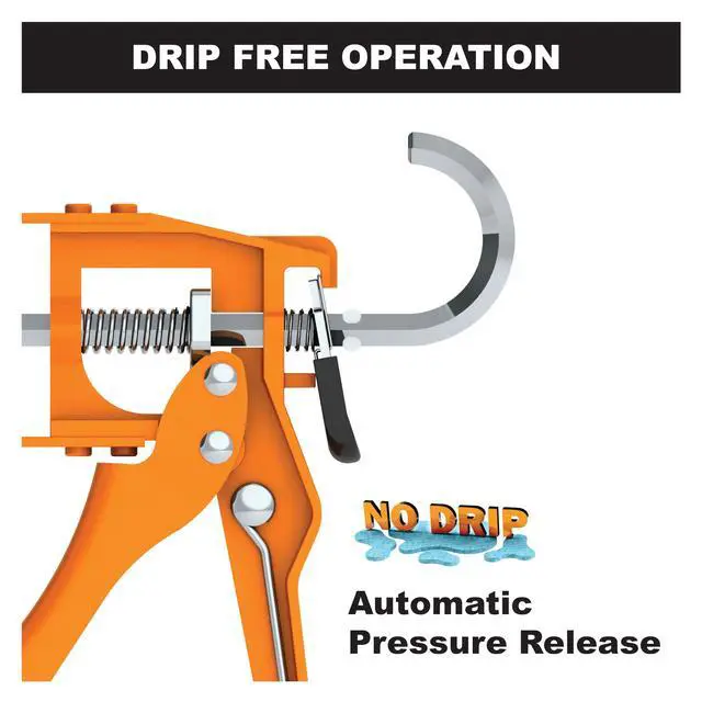 Alt view image 4 of 6 - Engineering Company B1 B-Line Manual Skeleton Cartridge Caulking Gun, No Drip, 1/10 Gallon (10oz), 7:1 Drive