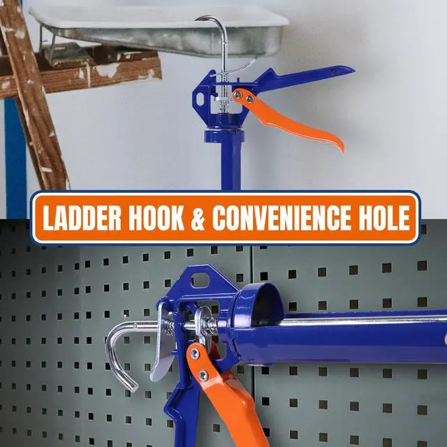 Alt view image 5 of 6 - Caulking Gun, No Drip Caulk Gun,9" Drip Free Adjustable Hand Caulking Gun with Comfort Grip and 360° Rotary Design, Smooth Round Rod for 10oz Caulk Tubes,WCG4109D, Blue