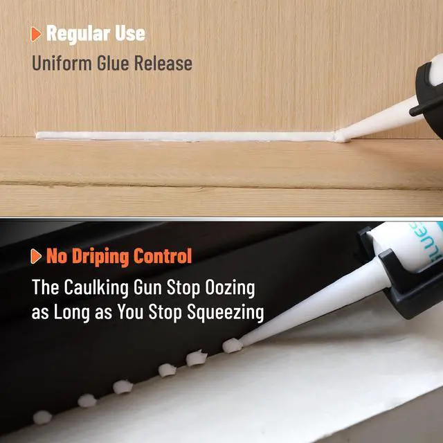 Alt view image 3 of 7 - 10:1 Thrust Ratio, 3 in 1 Caulk Gun No Drip, Caulking Tool Gun, Hand Caulking Guns, Silicone Gun, Caulking Gun Tool, No Drip Caulk Gun