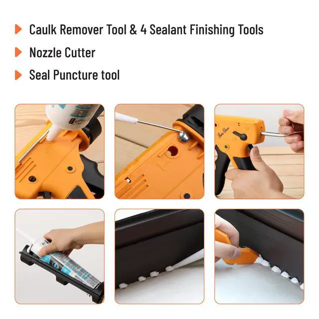 Alt view image 5 of 7 - 10:1 Thrust Ratio, 3 in 1 Caulk Gun No Drip, Caulking Tool Gun, Hand Caulking Guns, Silicone Gun, Caulking Gun Tool, No Drip Caulk Gun