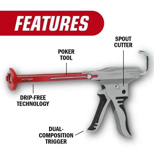Alt view image 5 of 7 - 212-HTD Drip-Free Caulk Gun, HybridTech Series Model