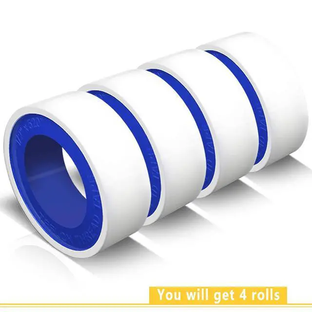Alt view image 2 of 7 - 4 Rolls 1/2 Inch(W) X 520 Inches(L) Teflon Plumbers Tape,Pipe Sealing & Plumbing Thread Tape,PTFE Water Sealant Seal for Shower Head,White