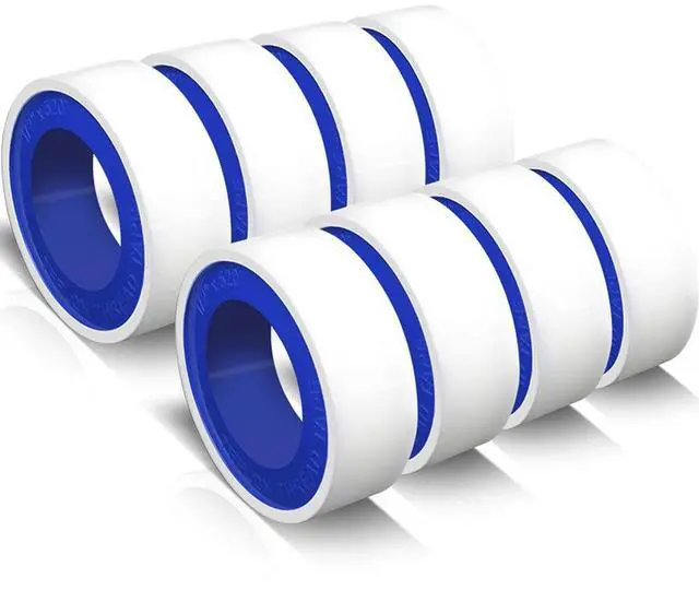 Main image of 8 Rolls 1/2 Inch(W) X 520 Inches(L) Teflon Plumbers Tape,Pipe Sealing & Plumbing Thread Tape,PTFE Water Sealant Seal for Shower Head,White