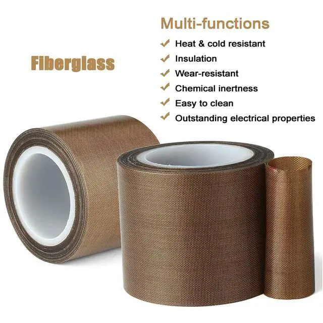 Alt view image 4 of 7 - Teflon Fabric Tape, 1/2 Inch 30 Feet PTFE Tape for Vacuum Sealer Machine, Hand Impulse Sealers Insulation PTFE Coated Fiberglass Adhesive Tape Compatible with FoodSaver, Seal A Meal, Weston, Cabella