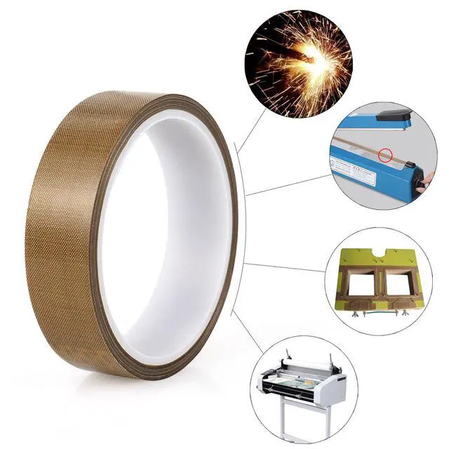 Alt view image 5 of 7 - Teflone Tape PTFE Glass Cloth Coated, (1-inch x 33 Feet x 0.18mm) High Temperature Fiberglass Adhesive Tape for Vacuum Sealer Machine