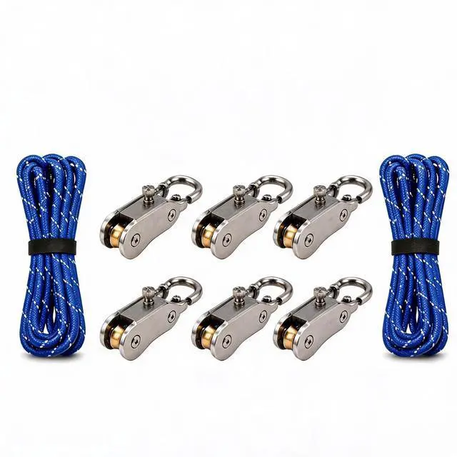 Main image of Rope Rollers 6 Pack Paracord Tent Guy Line Adjusters with Reflective Cord | No-Knot Paracord Locks for Camping,Tarps,Awnings,Boat Covers & Outdoor Tie-Downs,Compact Carry Case Included